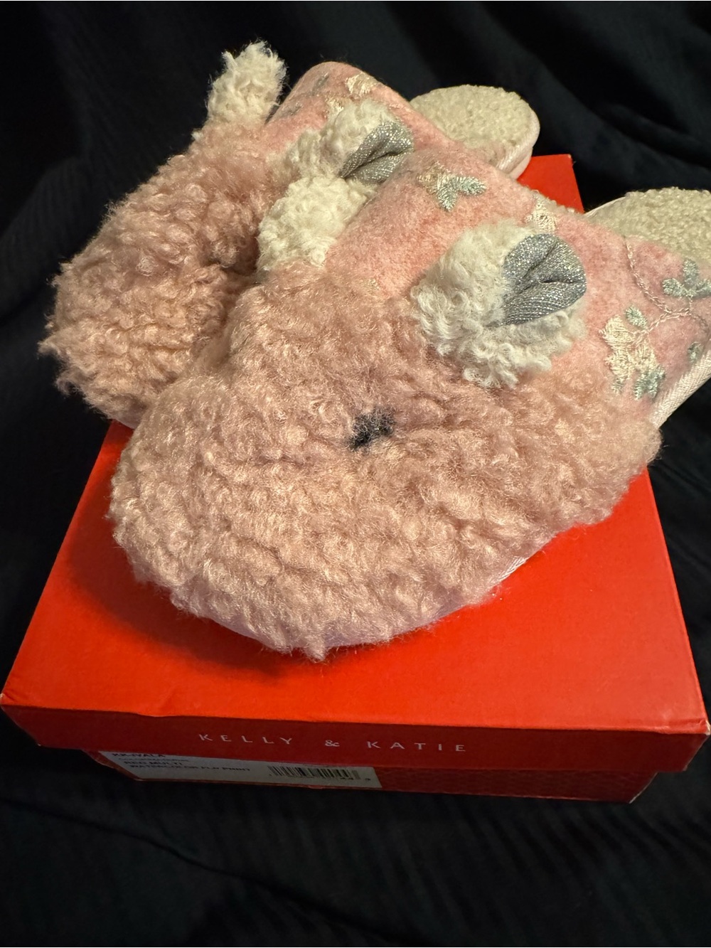 Plush Pink Mouse Slide Slippers for Women